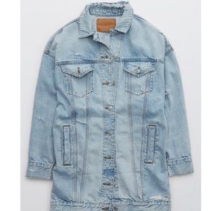EUC American Eagle Oversized Boyfriend denim jacket sz XS